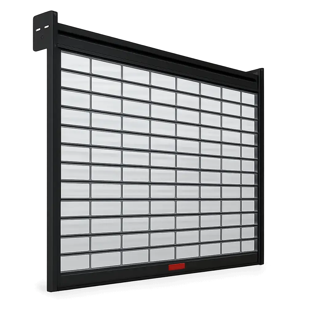 Rideau métallique grille polycarbonate transparent - Réparation rideau métallique à test - drm